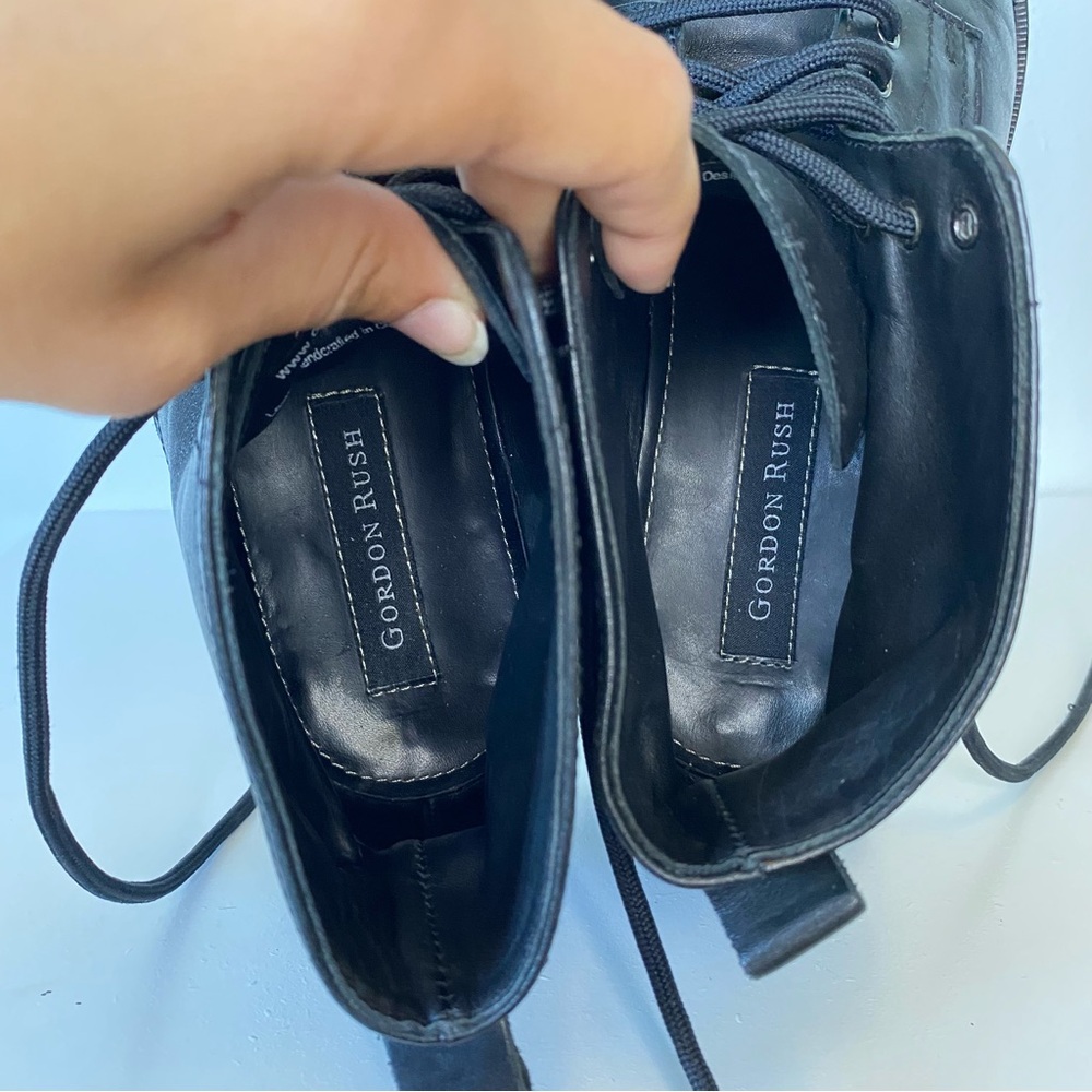 GORDON RUSH Men’s Leather Lace Up Boots Dress Shoes Black Sz 9.5 - Picture 9 of 11